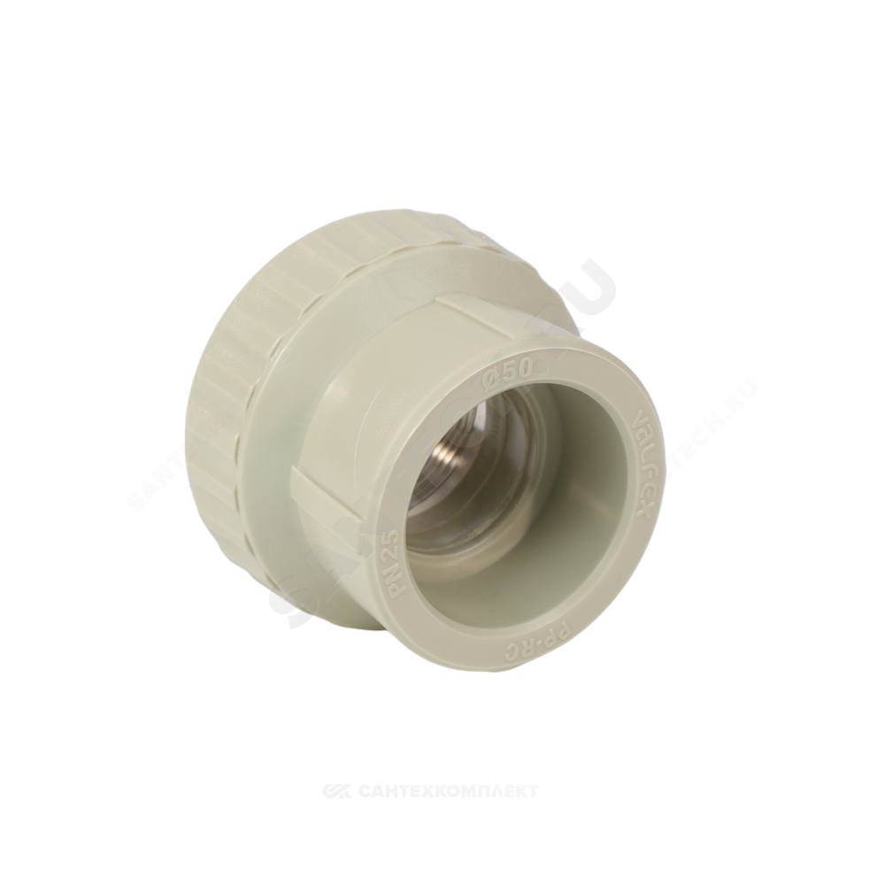 Муфта PP-R комбинированная серая Дн 50х1 1/2" ВР под ключ VALFEX 10134050Г
