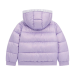 Куртка демисезонная с капюшоном GUESS Сиреневый/Лампас и отделка на капюшоне: белая тесьма с логотипами Девочка