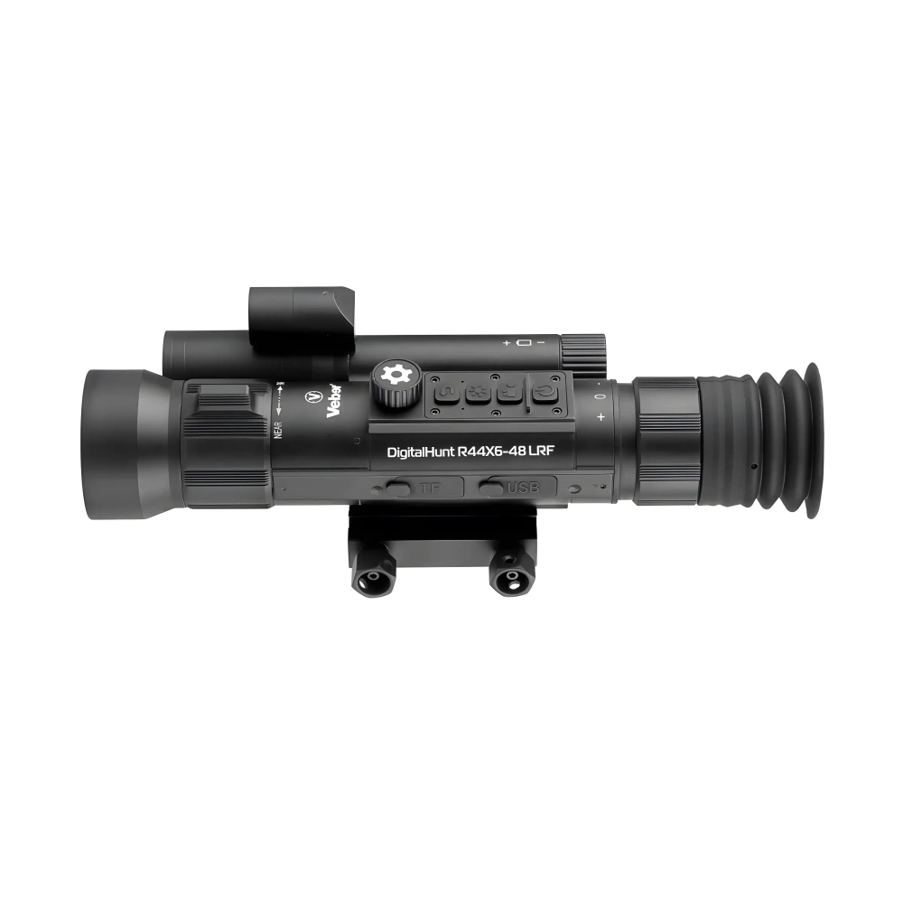 Прицел цифровой Veber DigitalHunt R44X6-48 LRF ночной с лазерным дальномером, вид слева с лазерным дальномером