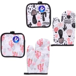 Прихватка в наборе с прихваткой-варежкой «Кактус», 25,5*15,5 см и 17*17 см, микс