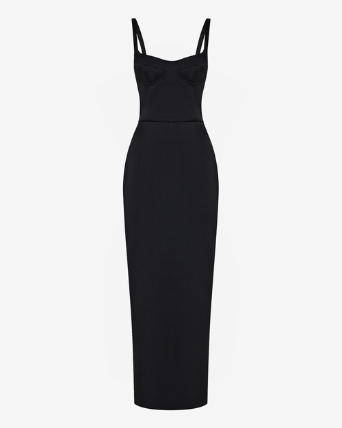 Платье-бюстье макси из сатина