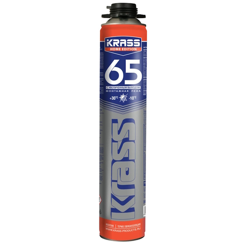 Пена монтажная KRASS Home Edition   профи 840мл  65л  всесезонная