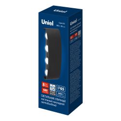 ULU-P20B-8W-4000K IP65 BLACK Светильник светодиодный уличный. Архитектурный накладной. Белый свет 4000K. Корпус черный. TM Uniel