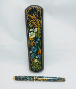 Ручка с росписью Палех в шкатулке "Пшеница с васильками"