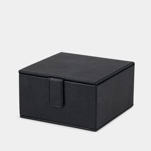 Кофр для хранение из натуральной кожи теленка черного цвета