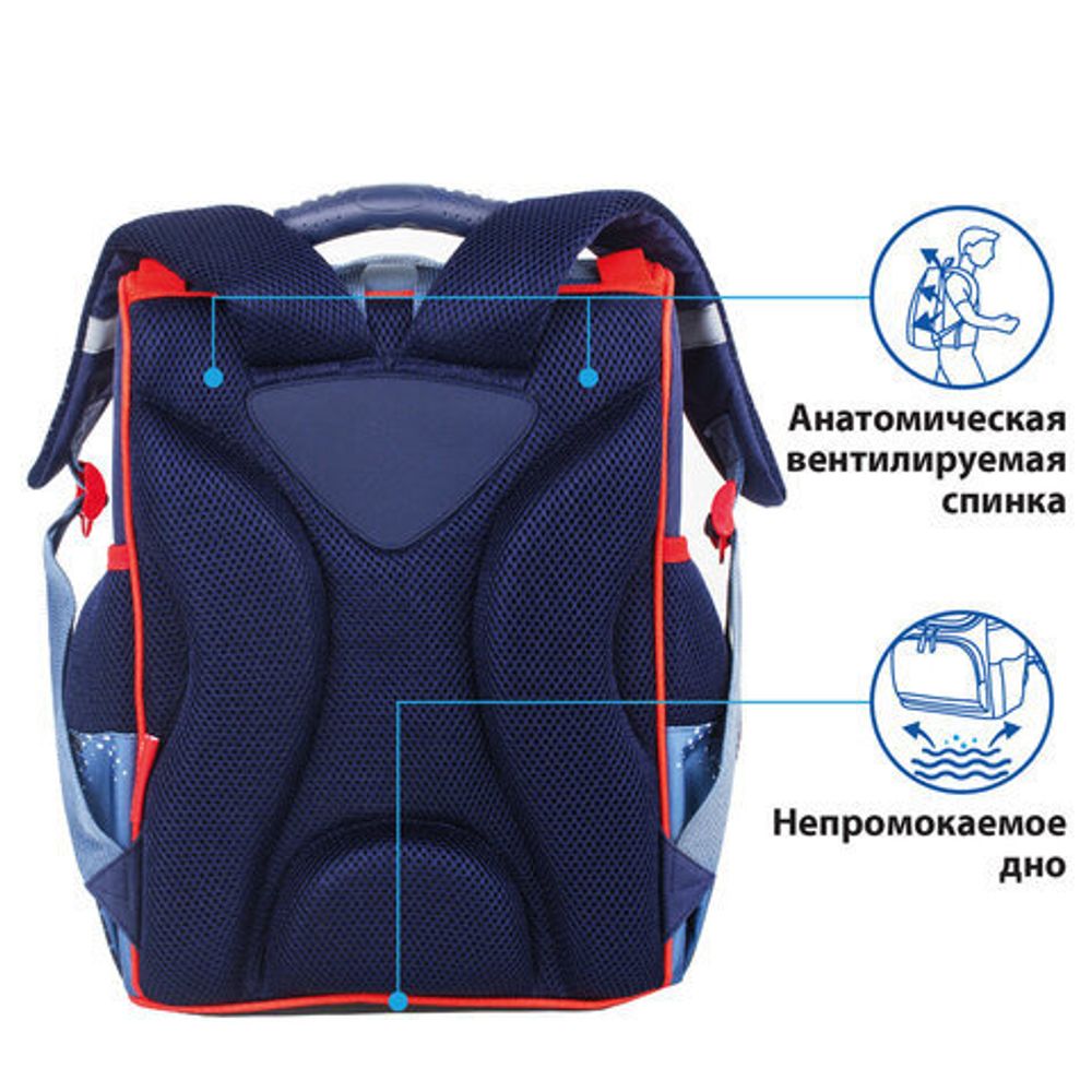 Ранец ПИФАГОР BASIC, с эргономичной спинкой, "Jeep", 35х28х18 см, 229936