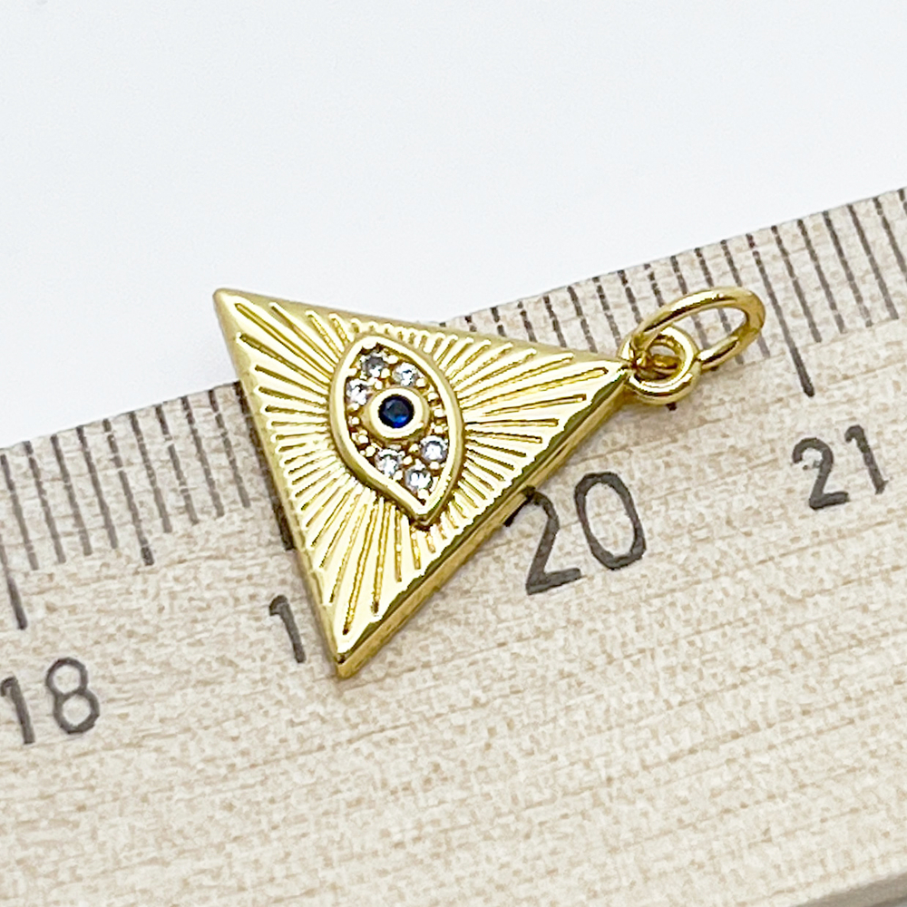 Подвеска Глаз, позолота, фианиты, размер 16*16 мм, цена за 1 шт
