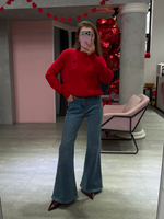 Джинсы клеш M7 голубой