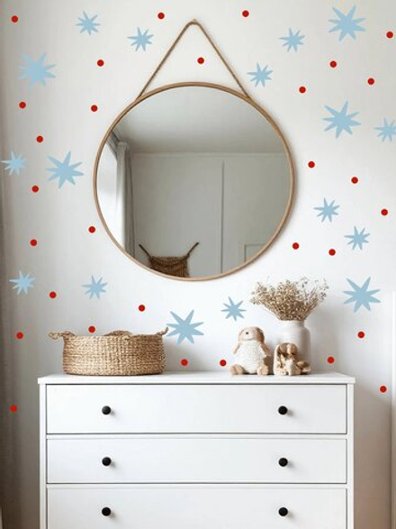 Стикеры ЗВЁЗДЫ С КРАСНЫМИ ТОЧКАМИ