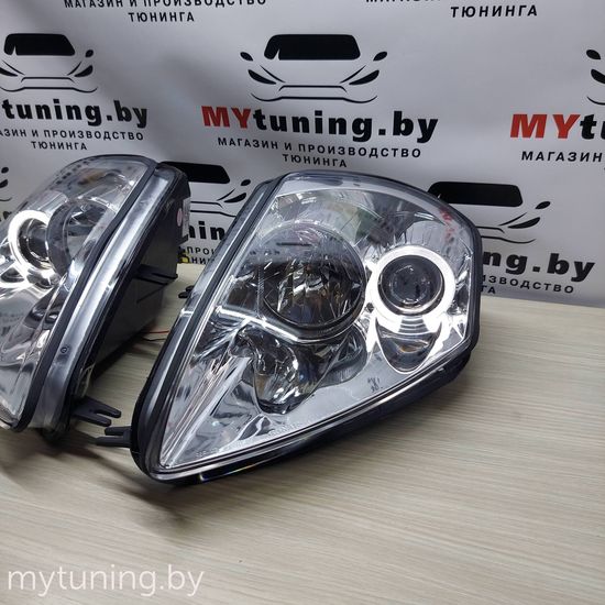 Передние фары angel eyes chrome для Mitsubishi Eclipse D50