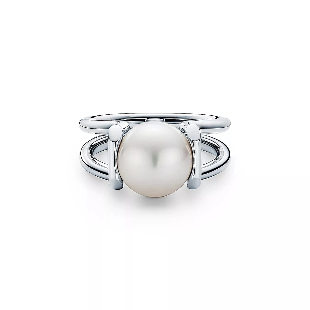 Кольцо из серебра 925 с жемчугом, Tiffany💝💠 ✨premium✨