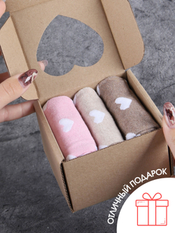 Носки с принтом сердечками гольфы