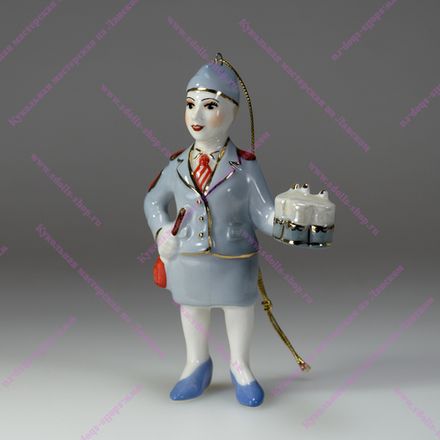 Фарфоровая ёлочная игрушка Проводница