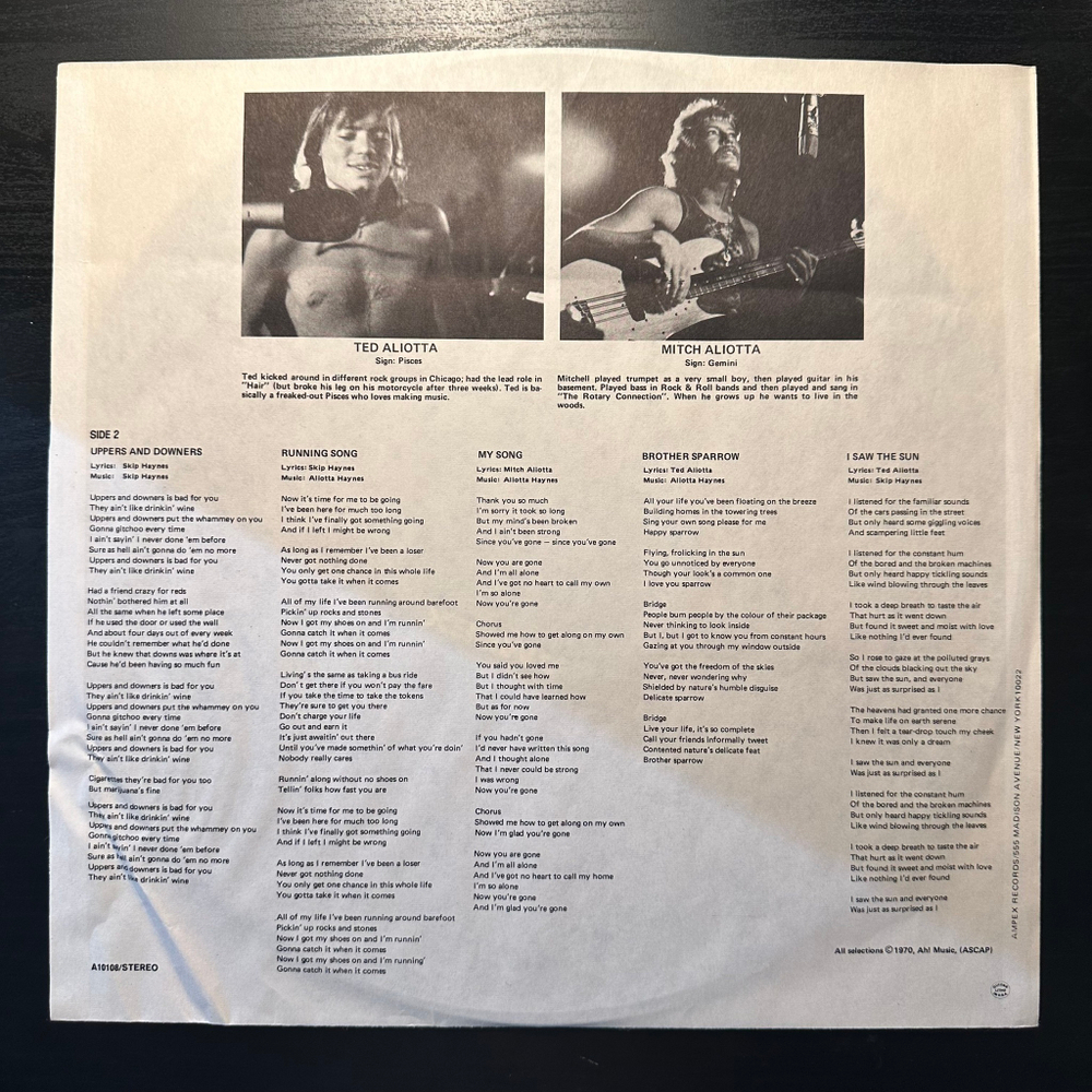 Aliotta Haynes - Aliotta Haynes Music (США 1970г.)