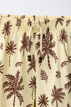 ZARA БРЮКИ WIDE LEG В ПОЛОСКУ, ЖЕЛТЫЙ