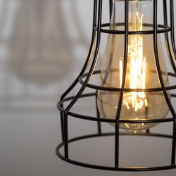 Светильник подвесной (подвес) ЭРА PL10 BK металл, E27, max 60W, высота плафона 200мм, подвеса 800мм, черный