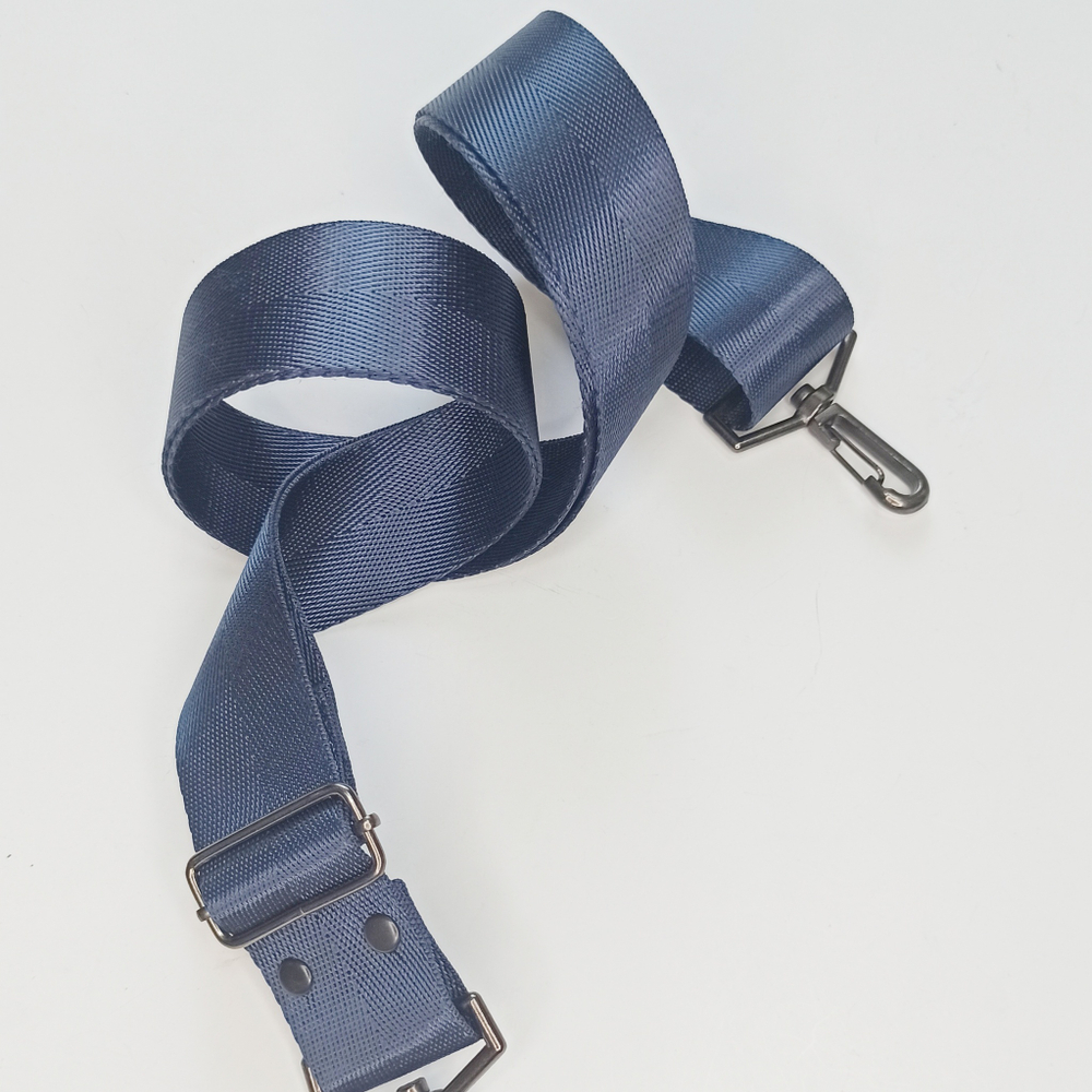 Гитарный ремень однотонный 4см Синий