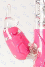 Розовый вибратор с вращающимися шариками и стимулятором клитора