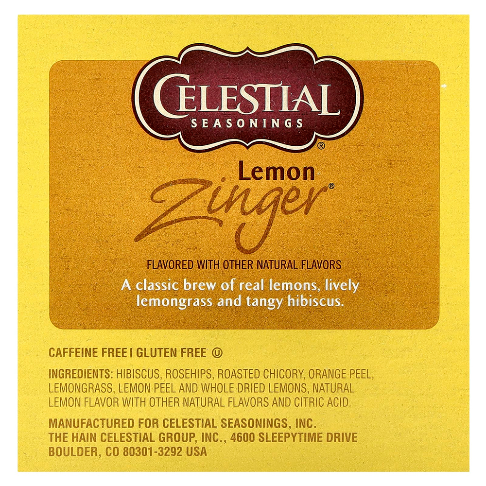 Celestial Seasonings, Herbal Tea, Lemon Zinger®, без кофеина, 12 капсул K-Cup, по 3,2 г (0,11 унции)