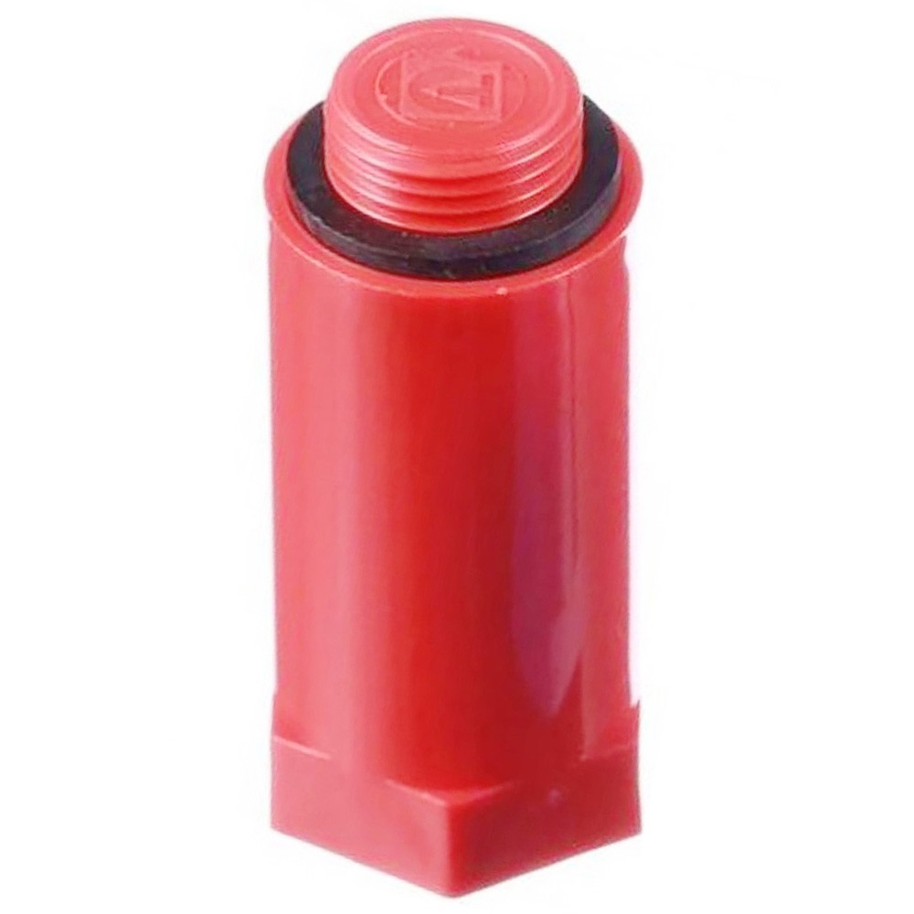 Заглушка FUSITEK удлиненная НР 1/2", с уплотнителем, красный, FT03403