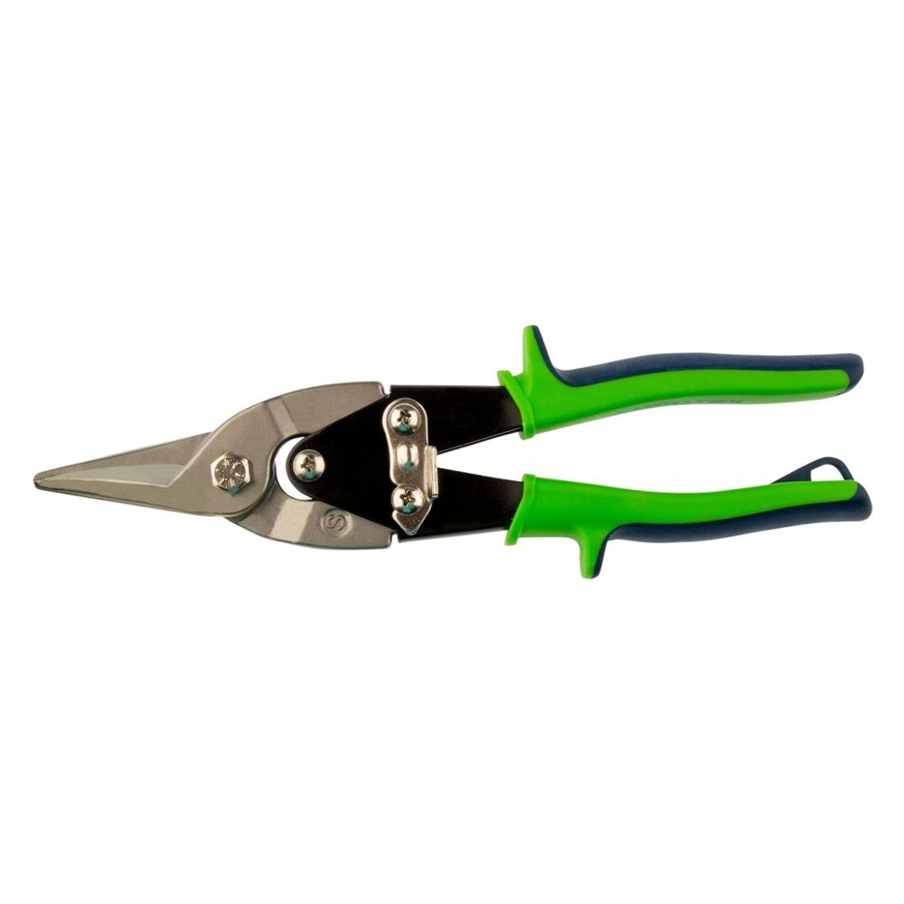 78336 Ножницы по металлу, 250 мм, прямой рез, сталь С55, двухкомпонентные рукоятки СИБРТЕХ