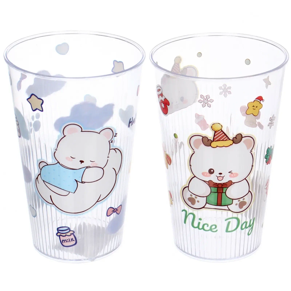 Стакан пластиковый 600мл «Праздник» в наборе 2шт, микс цветов