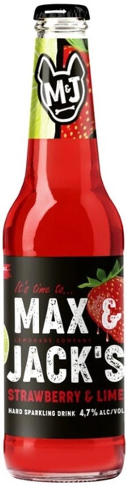 Пивной напиток Макс &amp; Джек&#39;с Клубника &amp; Лайм / Max &amp; Jack&#39;s Strawberry &amp; Lime 0.4 - стекло