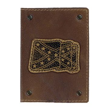 Обложка для паспорта Конфедерация с клепкой коричневая