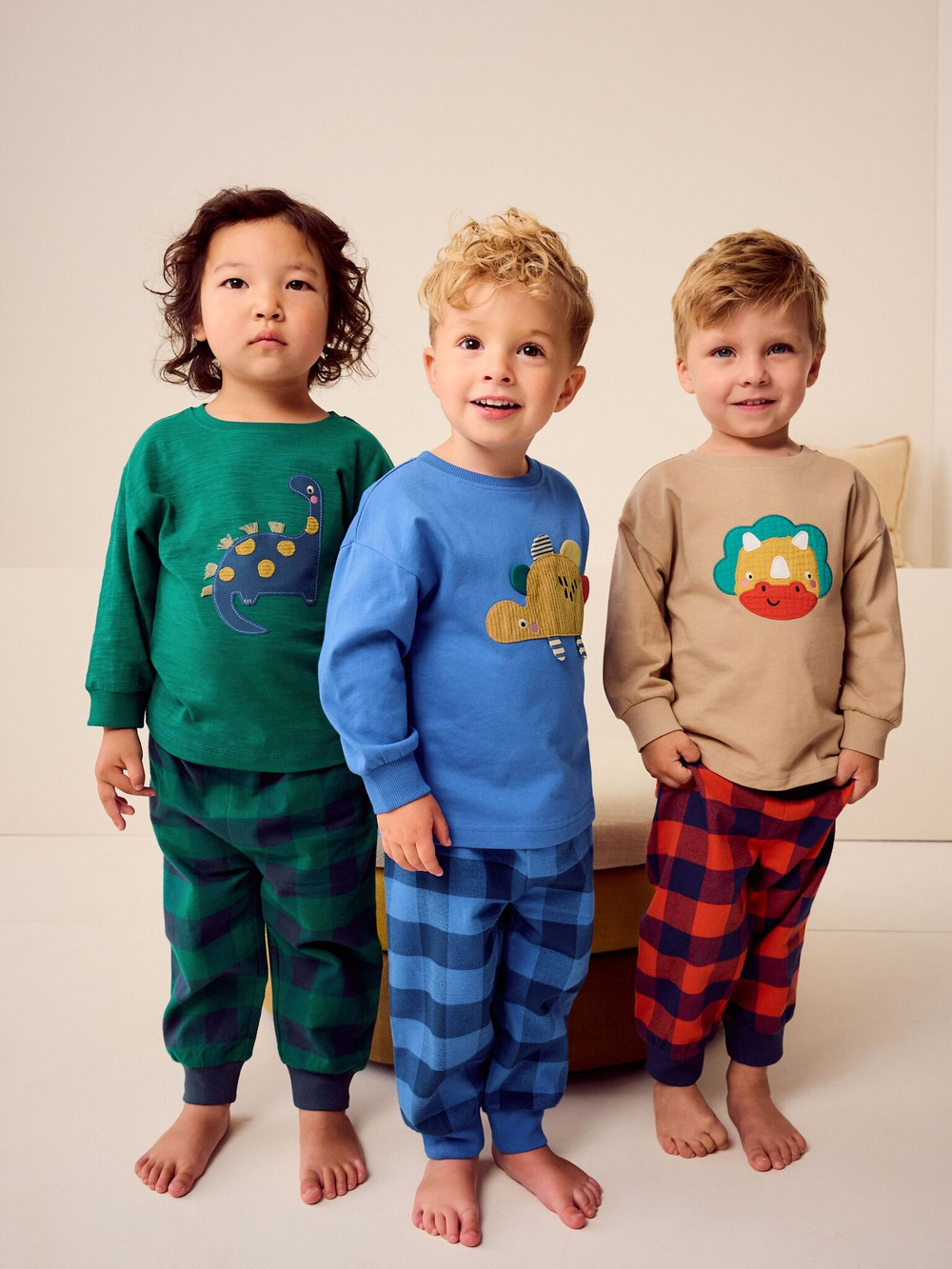 Пижама для мальчика Next K98-565, 3 шт., Синий, Зеленый, Бежевый