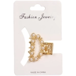 Заколка - краб для волос на блистере 1шт «PREMIUM», тоскана, цвет серебро и золото, 2.5*2.6см