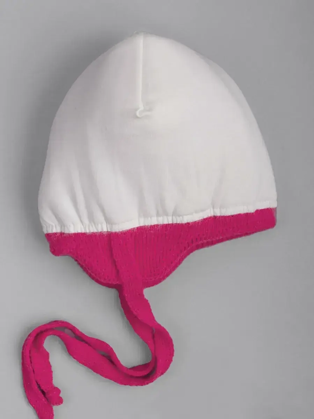 Шапка зимняя детская с помпоном на завязках и снуд