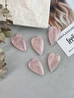 Подвеска сердце, розовый кварц 40*25 мм