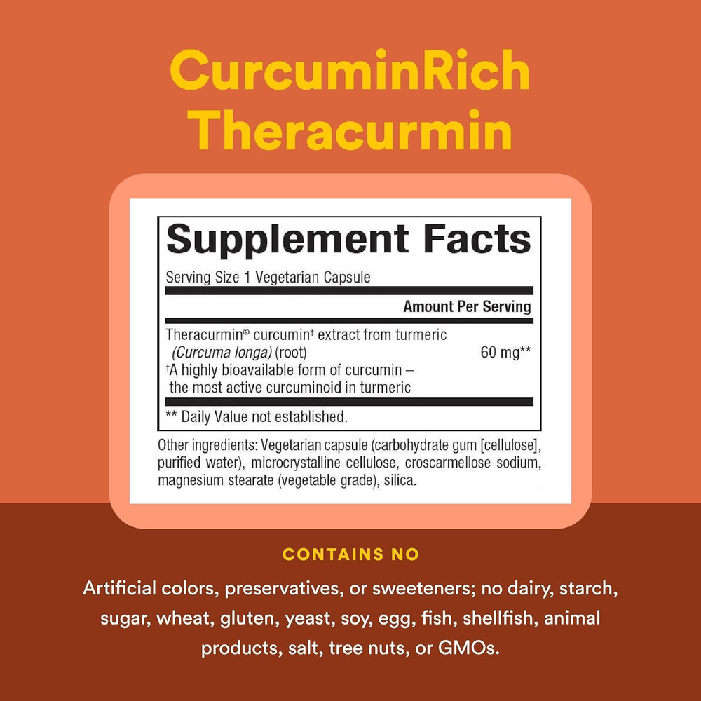 Natural Factors, Theracurmin®, 60 мг, 30 вегетарианских капсул