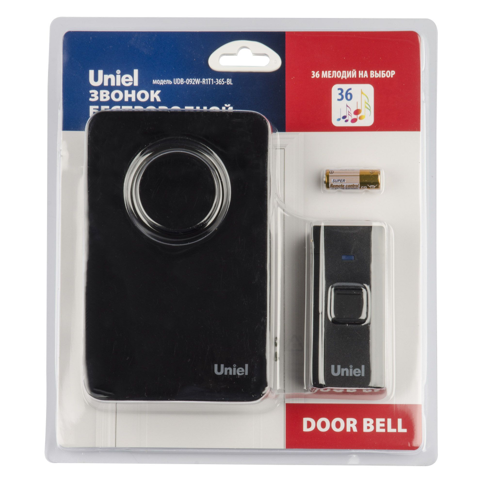 Звонок дверной Uniel UDB-092W-R1T1-36S-BL