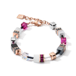 Браслет Coeur de Lion White&Pink Rose Gold 4013/30-0400 цвет розовый, золотой, белый, серый