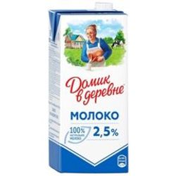 МОЛОКО ДОМИК В ДЕРЕВНЕ 2,5% 0,95 Л Т/П РОССИЯ БЗМЖ