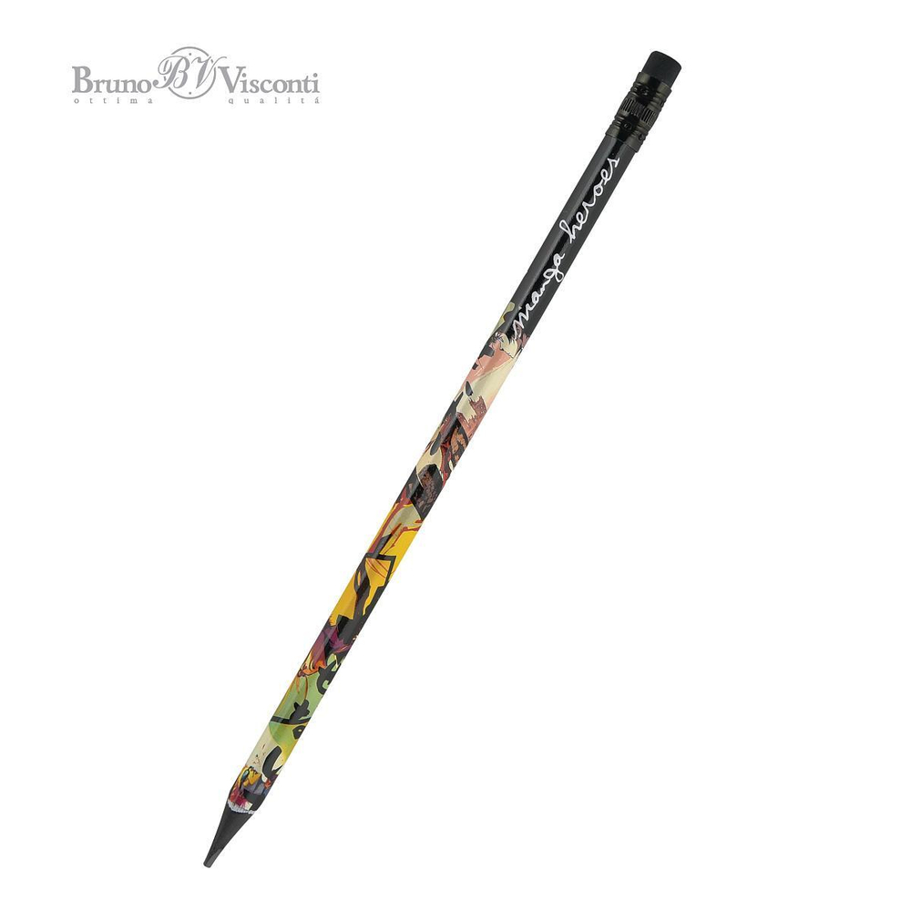 Карандаш ч/г с ластиком HB "Manga. Fantastic Heroes" (BrunoVisconti)