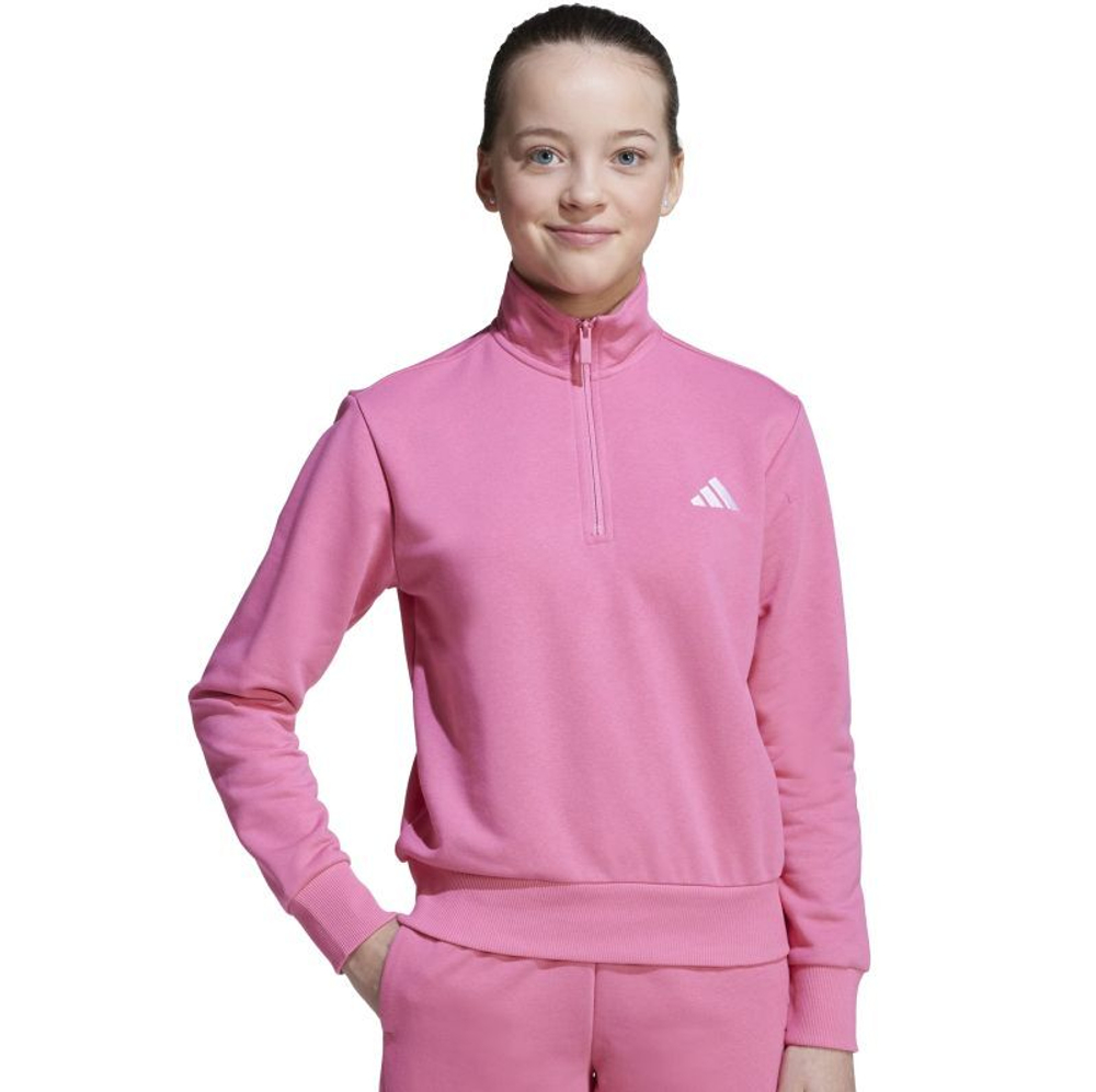 Кофта для девочки теннисная Adidas Junior Full-Zip Sweatshirt - розовый фьюжн/белый