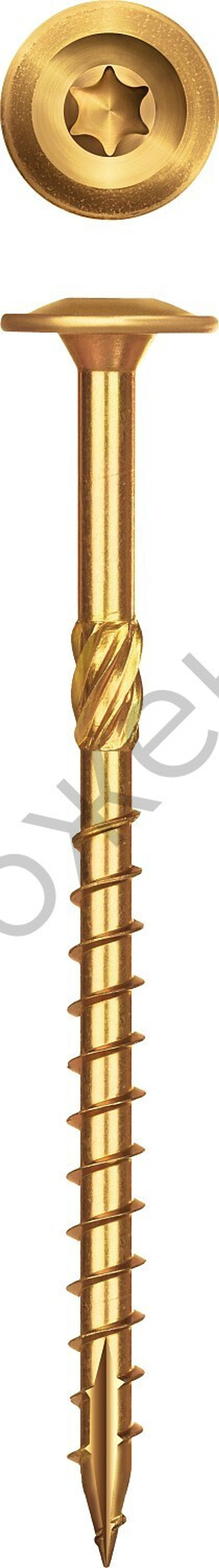 ЗУБР КС-Т 90 х 6.0 мм, TX30, тарел, конструкционный саморез, желтый цинк, 100 шт (30051-60-090)