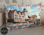 Декоративная гобеленовая наволочка для интерьерной подушки Старый город 68х47