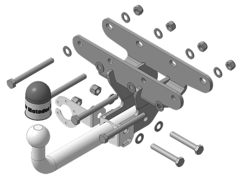 Фаркоп Motodor Jeep Wrangler 2007-2018, 2018-н.в (оцинк. Шар) (90021) арт.95201-A