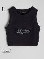 Летний кроп топ трикотажный детский