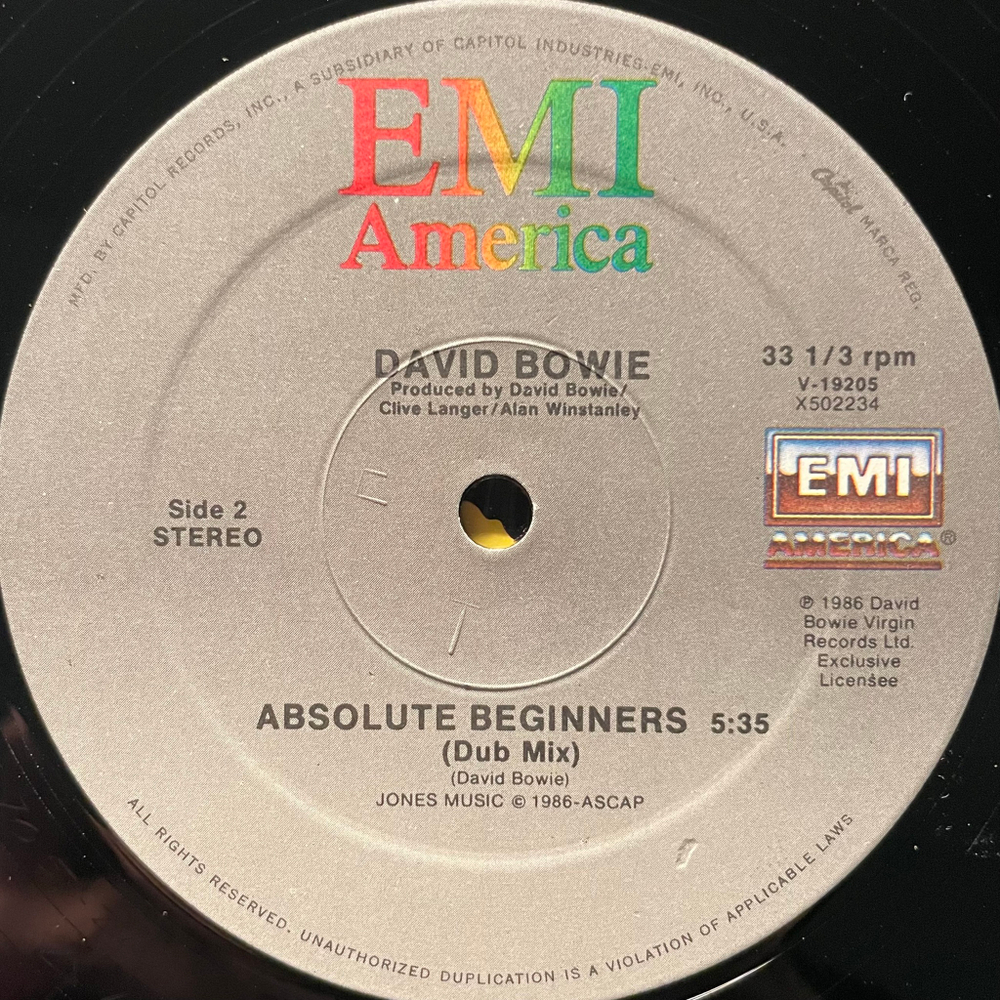 David Bowie ‎– Absolute Beginners (США 1986г.) EP