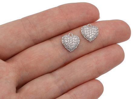 Подвеска "Сердце" 10,9мм, со стразами