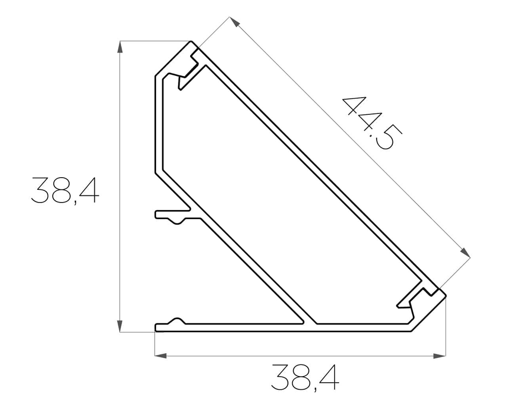 Профиль угловой алюминиевый LC-LPU-3838-2 Anod