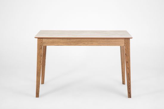 Стол Франк-М (дуб/нога венге/столешница керамика черный мрамор)