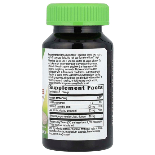 Nature's Way, таблетки для рассасывания с цинком, со вкусом лесных ягод, 60 веганских таблеток для рассасывания