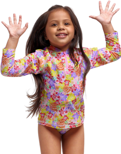 Купальник FUNKITA Toddler Girl's Summer Garden Zippy Rash Vest