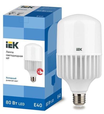 Лампа светодиодная HP 80Вт 230В 6500К E40 IEK LLE-HP-80-230-65-E40