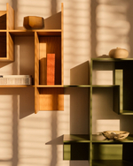 Модульный стеллаж Ina из МДФ с зелёным лаком 80 x 80 см